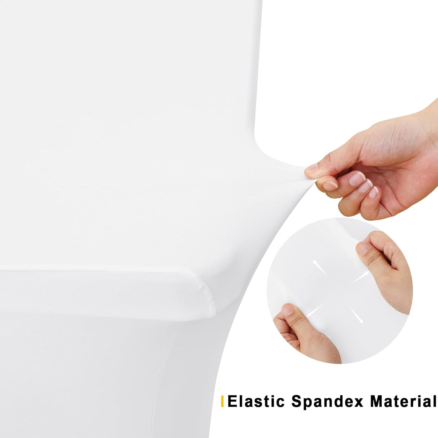 Smiry 2 Pack Spandex Table Cloth 4FT, Elastic Fitted Stretch Tablecloths, Washable and Wrinkle Free Rectangular Patio Table Cover for Outdoor, Wedding, Banquet & Parties (White, 48Lx30Wx30H Inch)