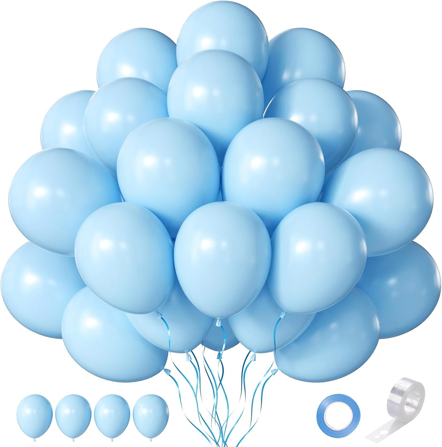 Blue Balloons, 60 PCS Light Blue Balloons 12 Inch Latex Balloon for Birthday Party Decoration, Wedding, Baby Shower, Bridal Shower, Holiday Party Decoration and Balloon Garland