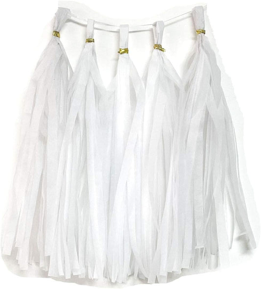 Tissue Paper Tassels Garland Banner Table Decor Party Banner Wedding Birthday Baby Shower Nursery Party Decorations Supplies (20, White)