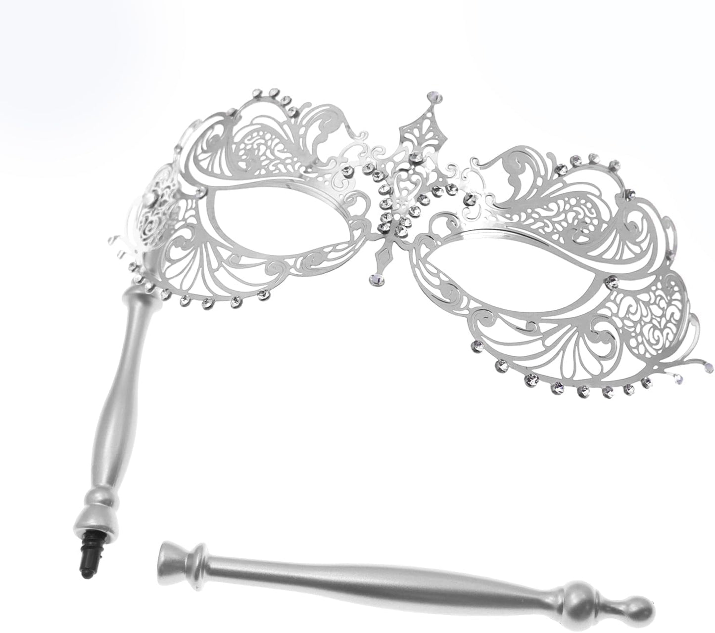 Coddsmz Masquerade Mask with Stick Venetian Mask Mardi Gras Decorations for Womens Halloween Costume Mask