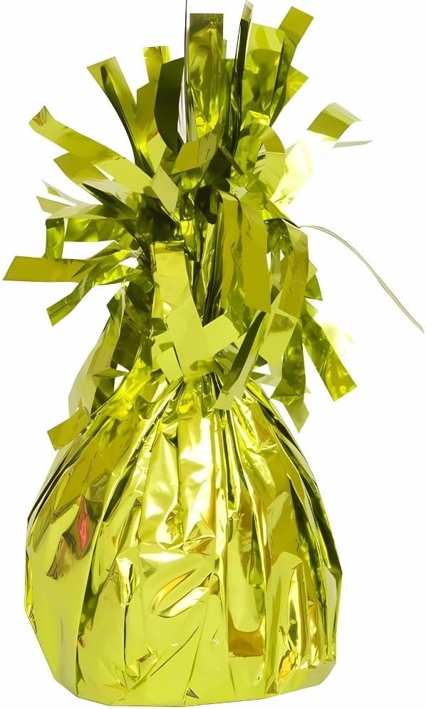 Elegant Lime Green Foil Balloon Weight (4.5" x 2.25") 1 Count, Dazzling Decor Essential For Perfectly Anchored Balloons & Inspired Celebrations