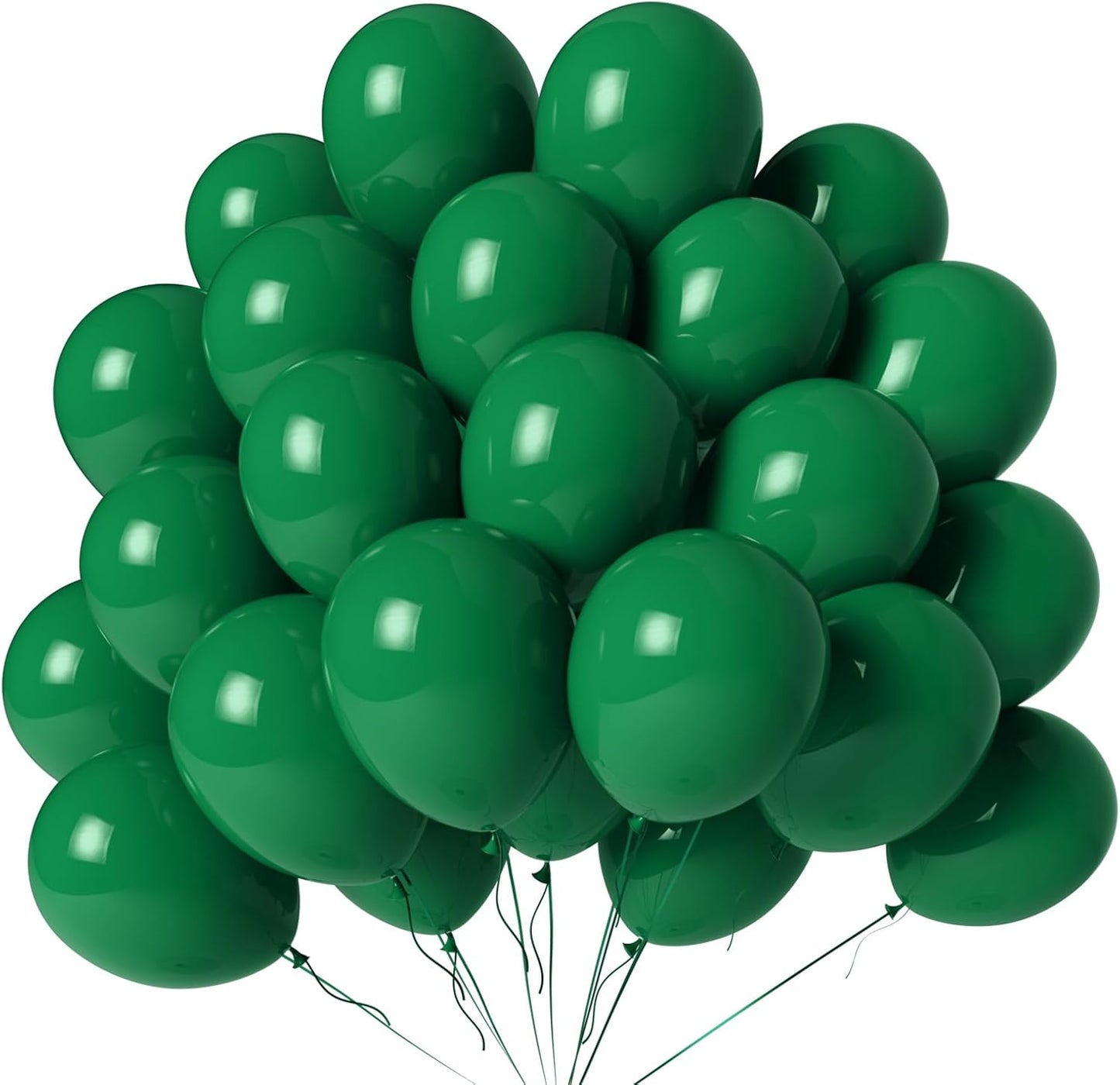 Dark Green Balloons 100 Pack 12 Inch Forest Green Latex Balloons for Hunter Emerald Graduation Christmas Jungle Birthday Party Decorations