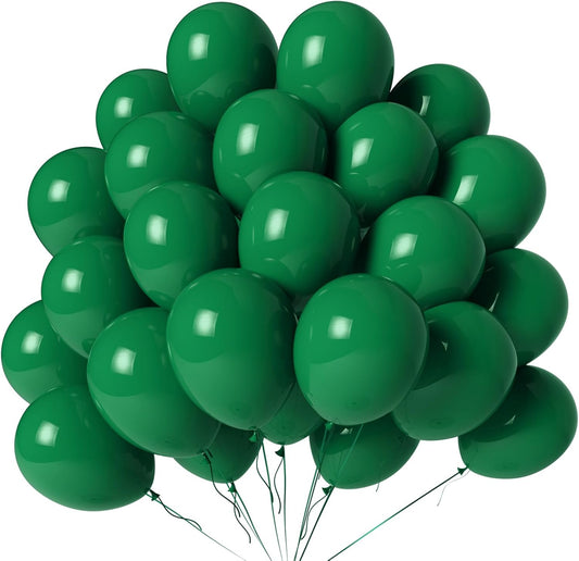 Dark Green Balloons 100 Pack 12 Inch Forest Green Latex Balloons for Hunter Emerald Graduation Christmas Jungle Birthday Party Decorations