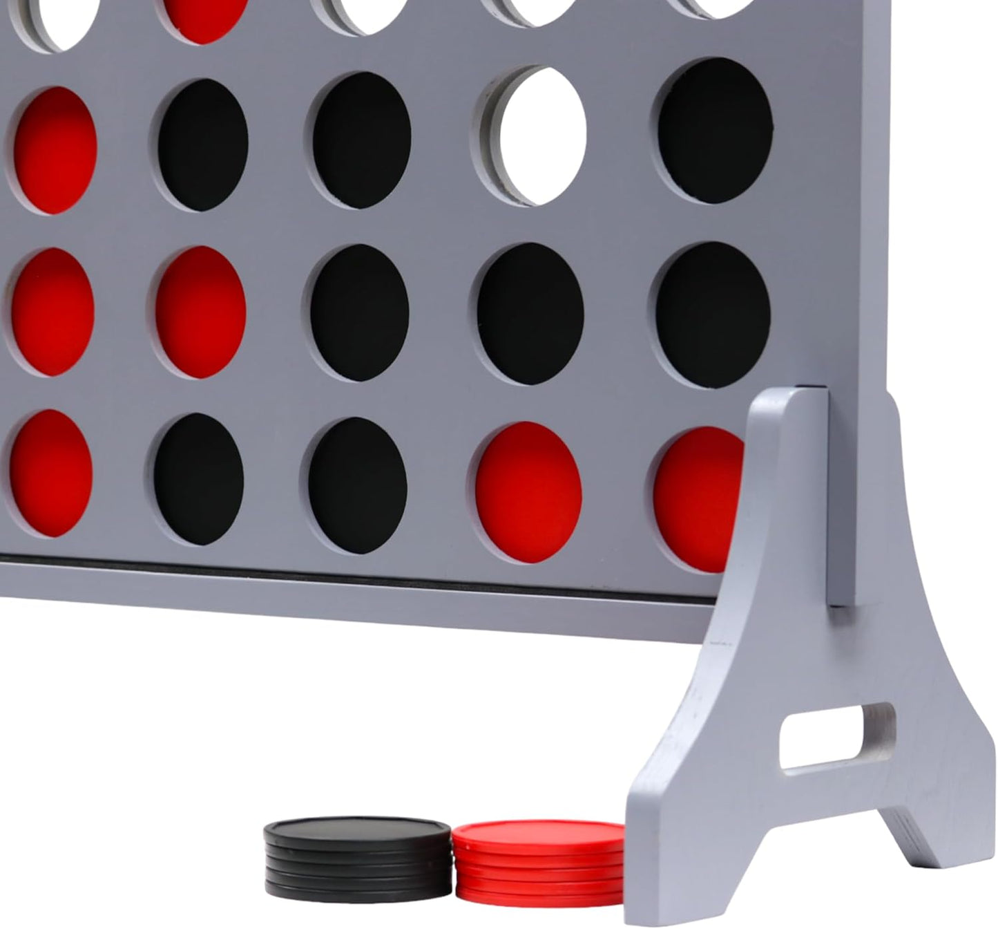 Tailgating Pros Premium Grey Giant Four in a Row with Carrying Case - Jumbo Oversized Outdoor Yard Game - Connect Multiple Pucks in a Row to Win - Many Puck Colors Available!