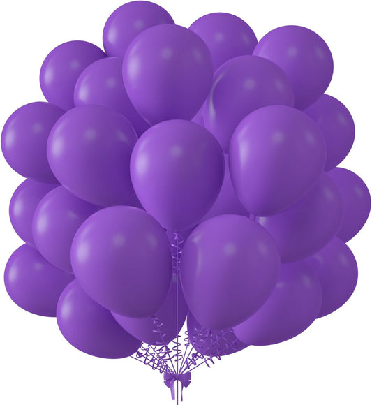 KALOR 10 Inch Light Purple Balloons, 100 Pcs Latex Helium Balloons for Kid's Birthday Party Baby Shower Wedding Graduation Graduation Party Decorations