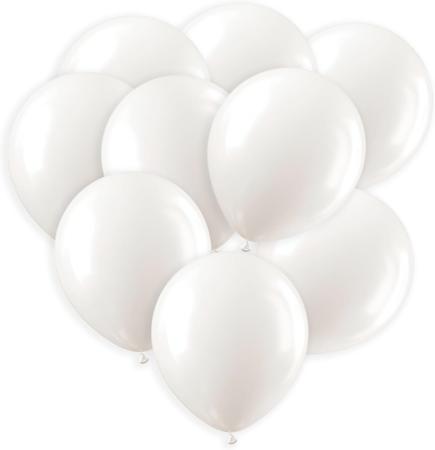 White Balloons 100 Pack, 12 Inch White Latex Balloons For Birthdays, Weddings, Baby Showers, Holidays