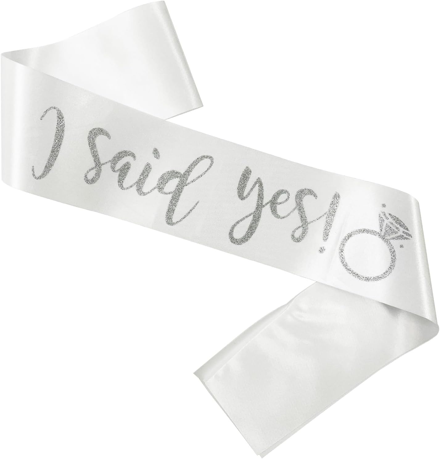 I Said Yes Sash,Future Mrs Sash Engagement Party SashBachelorette Party Sashes, Bridal Shower Sash for Bride to Be,Silver