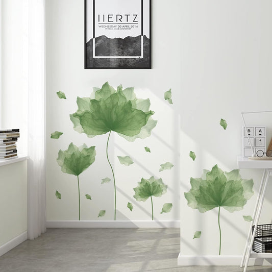 59.1'' x 49.6'' Huge Flower Petal Wall Decals Living Room Floral Wall Stickers Removable Peel and Stick Waterproof Wall Art Decor Stickers for Bedroom Bathroom Office (Matcha Green)