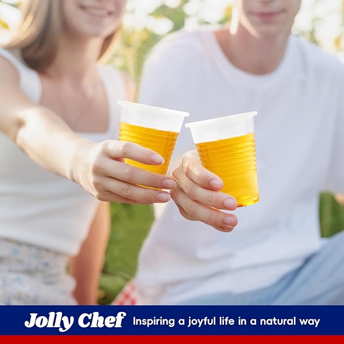 JOLLY CHEF 𝟏𝟐𝟎𝟎 𝐏𝐚𝐜𝐤 5 oz Clear Plastic Cups,5 Ounce Small Disposable Cups for Iced Coffee, Smoothie, Milkshake, Cold Drinks