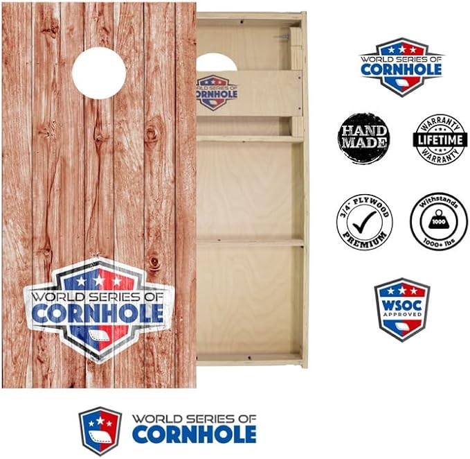 World Series of Cornhole Official Regulation Size Cornhole Boards – Durable All-Wood Construction Bean Bag Toss Set | Rugged Outdoor Game for Tournaments, BBQs, & Backyard Battles