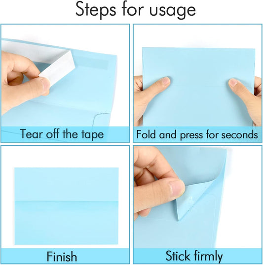 100 Pack A2 Baby Blue Envelopes Self Sealing Adhesive Perfect for Weddings, RSVP, Invitations, Baby Shower,Greeting Cards,Announcements, Thank You Notes| A2(4.375 x5.75 Inches)