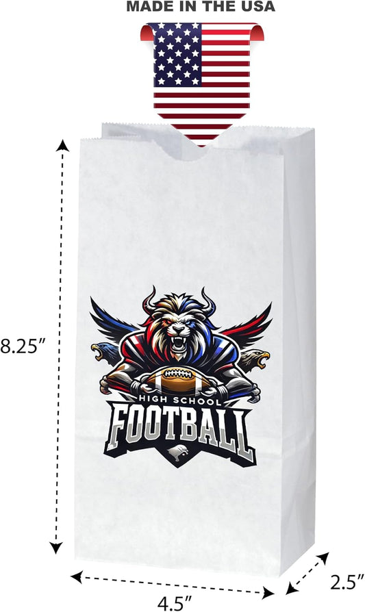 Flexicore Packaging Custom Printed White SOS Popcorn Paper Bags(10 to 1,000 QTY) (White, 4.5"x2.5"x8.25")