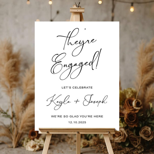 Elegant Engagement Party Welcome Sign, Engagement Welcome Sign, She Said Yes Decorations, They're Engaged Signs, Personalized Engagement Party Signs
