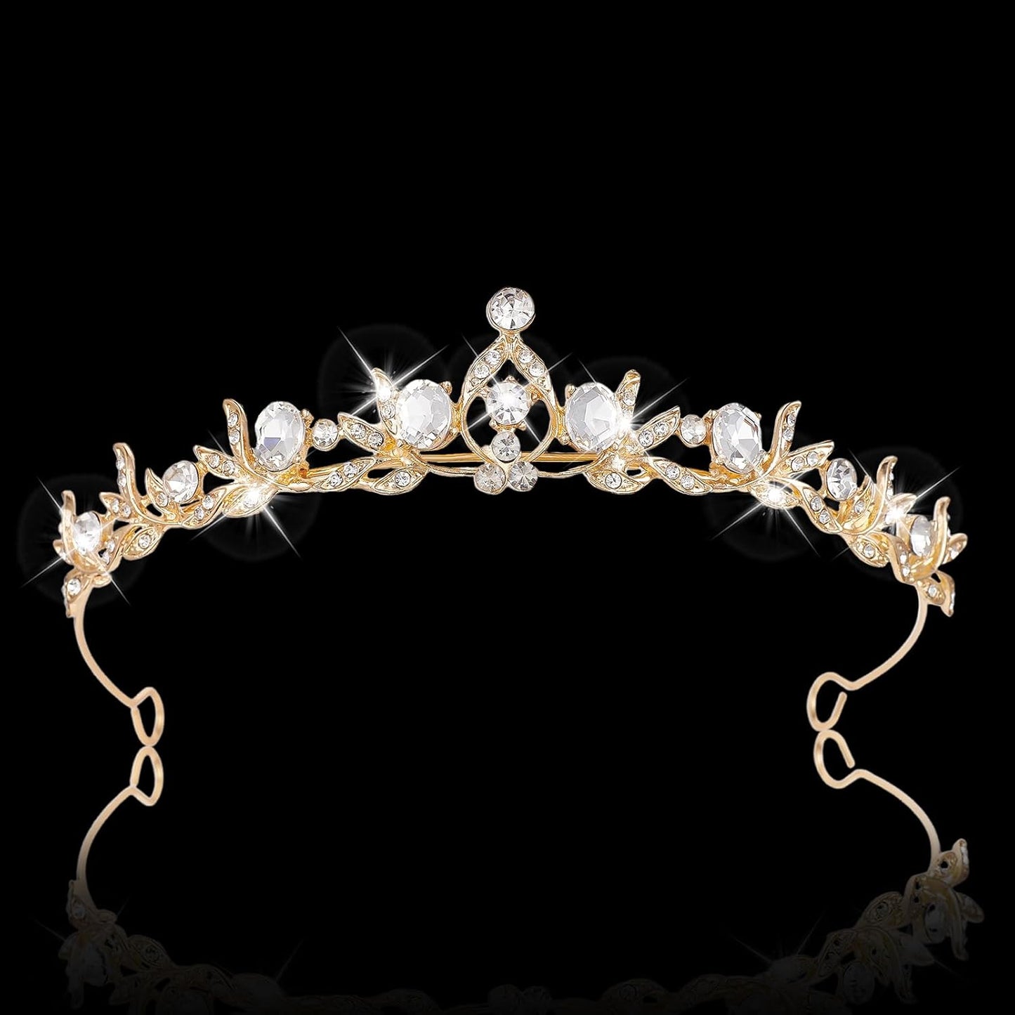 Crystal Tiaras & Crowns for Women, Bride Royal Queen Headband Princess Headpieces for Birthday Cake Crown & Prom Pageant Party
