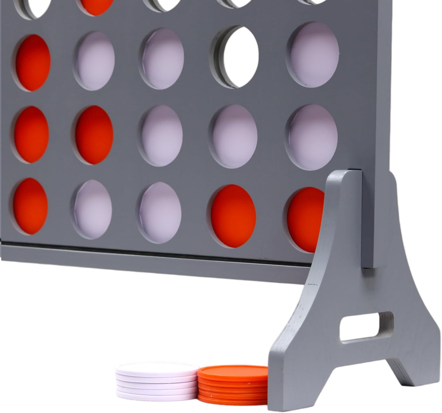 Tailgating Pros Premium Grey Giant Four in a Row with Carrying Case - Jumbo Oversized Outdoor Yard Game - Connect Multiple Pucks in a Row to Win - Many Puck Colors Available!