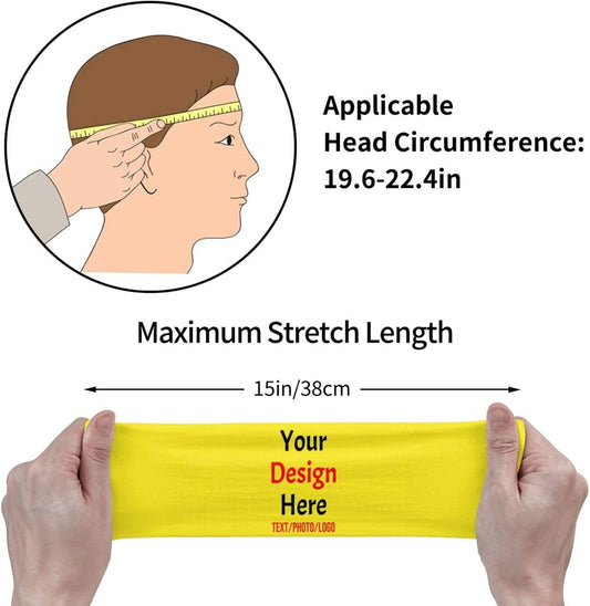 Custom Sweatbands for Men Women, Design Your Own Text Name Image Photo Personalized Sports Headbands