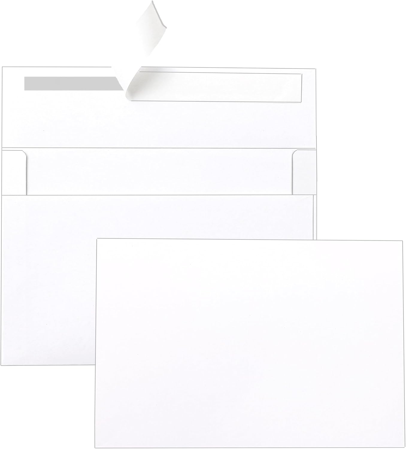 White Blank Flat Cards and Envelopes 4 x 6 Heavyweight Single Panel Cardstock and A4 Envelopes Printable Self Seal 20 Packs for DIY Wedding Invitations, Birthday, Thank You Cards, Graduations