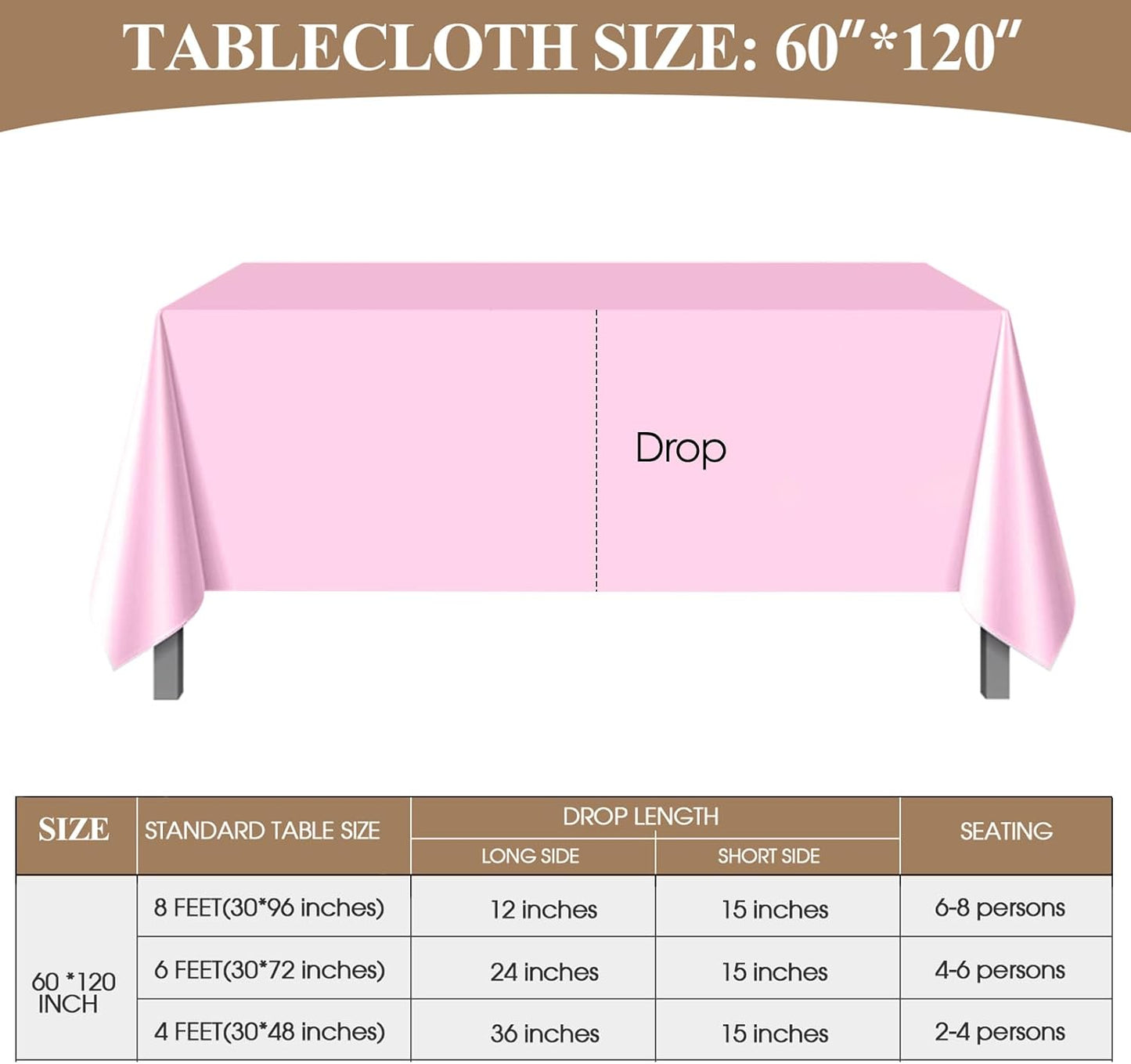 Rectangle Tablecloths 60x120 Inch 2 Pack Pink Tablecloth Washable Decorative Linen Polyester Table Cloths for Dining Table Banquets Buffet Parties and Wedding