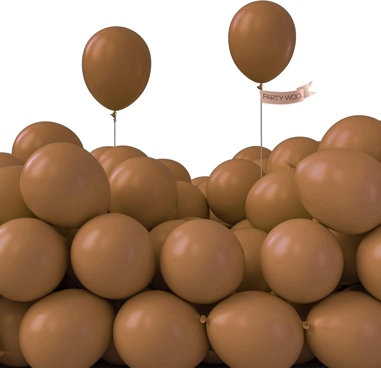 PartyWoo Brown Balloons 50pcs 5 Inch Small Mini Boho Neutral Coffee Tan Fall Latex Balloons for Wedding Baby Shower Gender Reveal Graduation Safari Woodland Birthday Fall Party Decorations Brown-F09