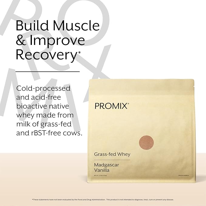 ProMix Nutrition Whey Protein Powder, Vanilla - Grass-Fed - ­Post Workout Fitness & Nutrition Shakes, Smoothies, Baking & Cooking Recipes - Gluten-Free & Keto-Friendly - 2.5 Pound (Pack of 1)