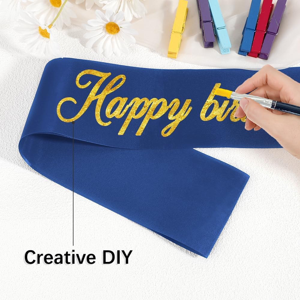 Blank Satin Sash Birthday Girl Sash Homecoming Sashes Plain Sash 6pcs For Bachelorette Party Favors Blue Sashes For Birthday, Graduation, Weeding, Beauty Pageant, Homecoming, DIY, Make Your Own Sahes