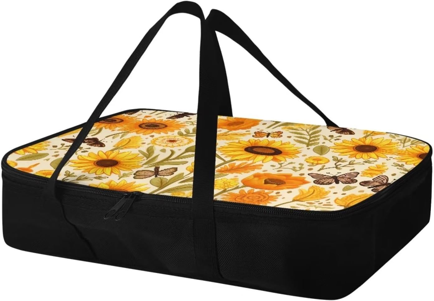 Sunflower Insulated Casserole Carrier Travel Bag - Casserole Dish Carrying Case - Lasagna Holder Tote Zip Food Carrier for Hot or Cold Food - Fits 11 x 15 or 9 x 13 Baking Dish