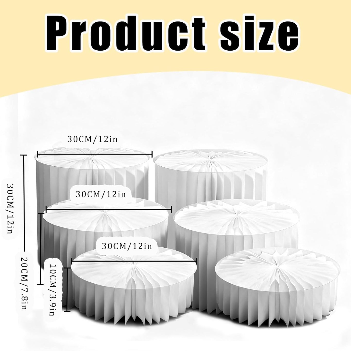 6 Pack Buffet Risers ,Foldable Food Display Risers with Acrylic Disc, White Food Display Risers Cake Stand for Party Buffet Risers and Stands for Show Catering Desserts, Food, Jewelry