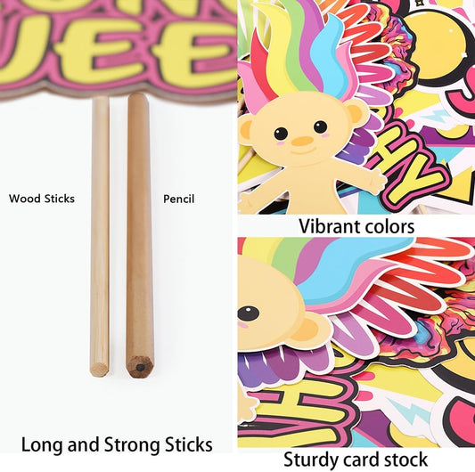 90s Photo Booth Props 39 Pcs – Hip Hop Party Decorations for 1990s Themed Birthday