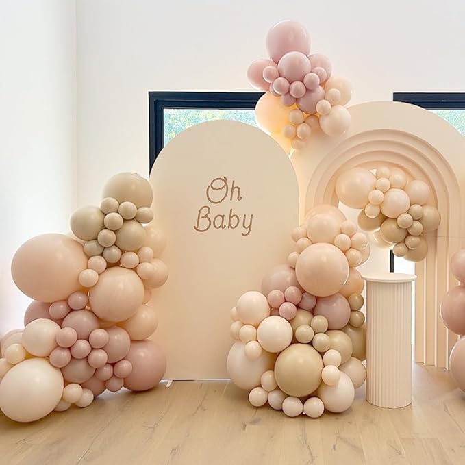 Nude Balloons 12 inch, Beige Latex Balloons 50pcs Party Balloons for Netural Baby Shower Gender Reveal Birthday Party Decorations