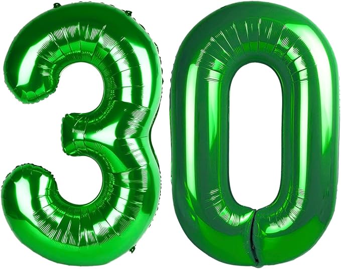 40 Inch Balloon 30 Number, Happy 30th Birthday Decoration for Her Him, Dark Green Foil Number Balloons for Celebration Engagement Memorial Day's Big Event Supplies