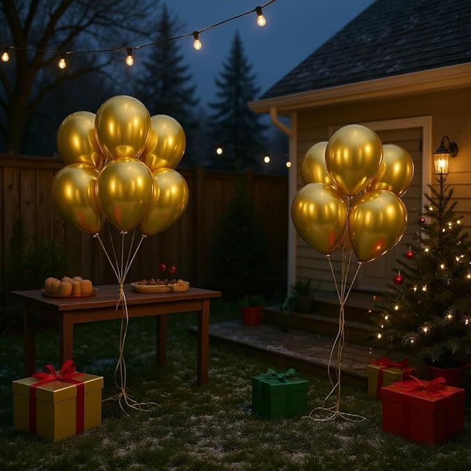 50 Pcs 12 Inch Metallic Gold Balloons, Chrome Gold Latex Balloons for Party Decorations, Shiny Thick Gold Balloons for Wedding, Birthday, Graduation, Baby Shower, Anniversary Decorations