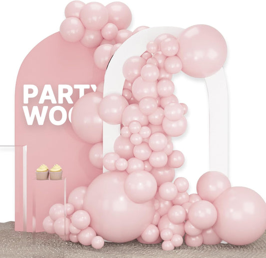 PartyWoo Light Pink Balloons 100 pcs Pink Balloons Different Sizes Pack of 36 18 12 10 5 Inch Pastel Pink Balloon Arch Kit Baby Pink Balloon Garland for Baby Shower Birthday Party Decorations Pink-Q18