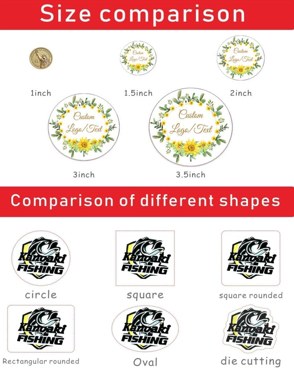 Custom Stickers for Weddings, Birthdays & Businesses - Personalized Labels with Your Logo - Waterproof, Fade and Heat Resistant - Pack of 100-1000 (Custom Text, 3 Inch)