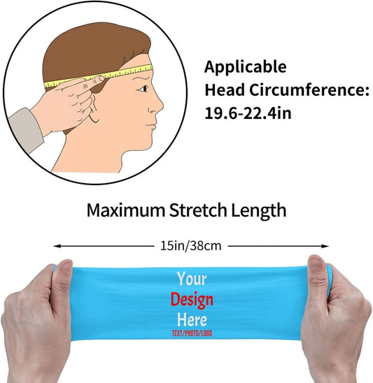 Custom Sweatbands for Men Women, Design Your Own Text Name Image Photo Personalized Sports Headbands