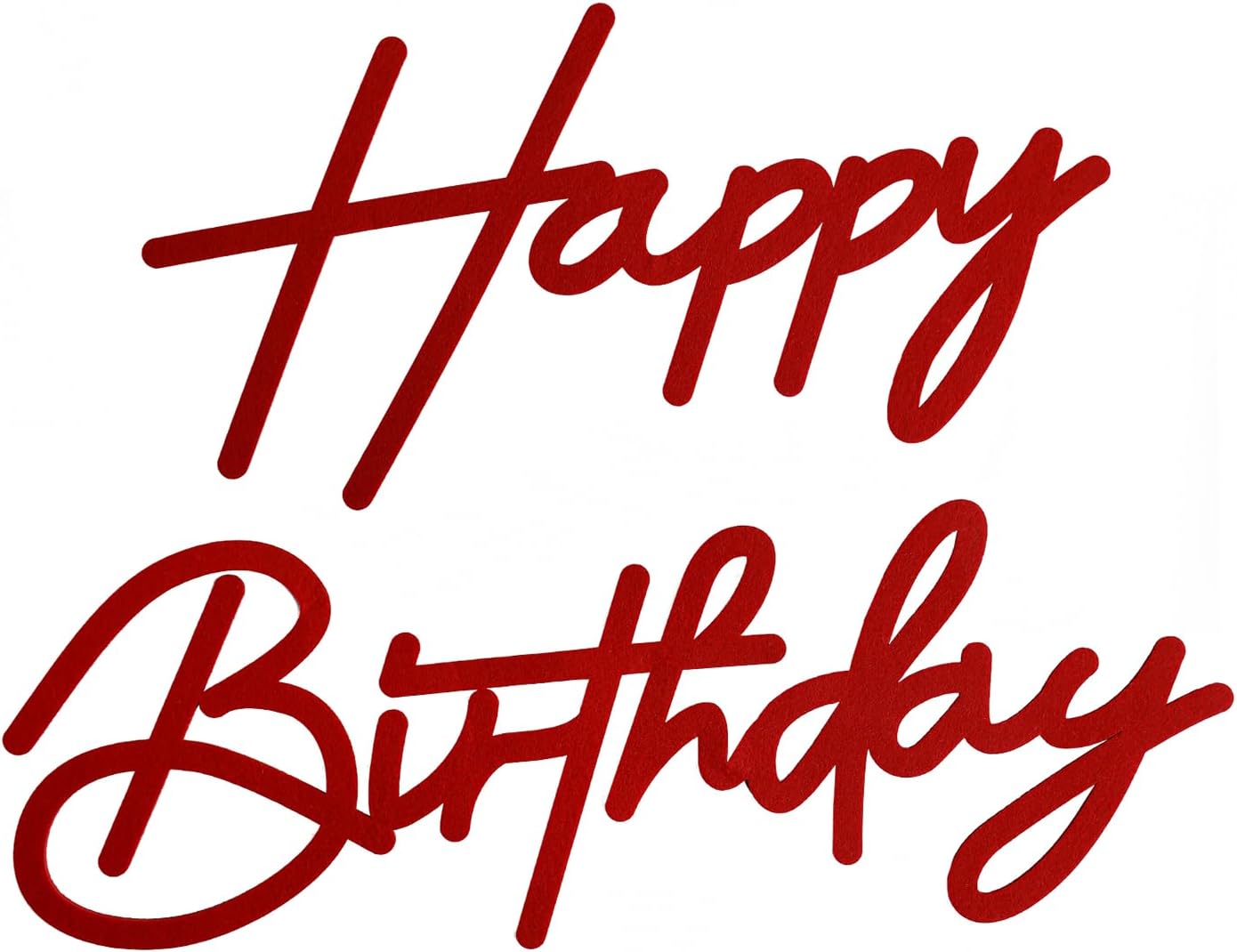 Red Happy Birthday Sign for Backdrop - Felt Happy Birthday Letters for Balloon Arch Party Wall Decor Large Happy Birthday Signs for Boys Girls Women Party Baby Shower Decorations