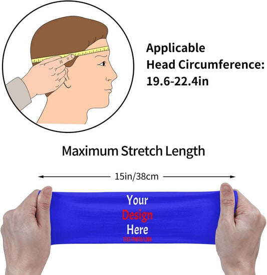 Custom Sweatbands for Men Women, Design Your Own Text Name Image Photo Personalized Sports Headbands