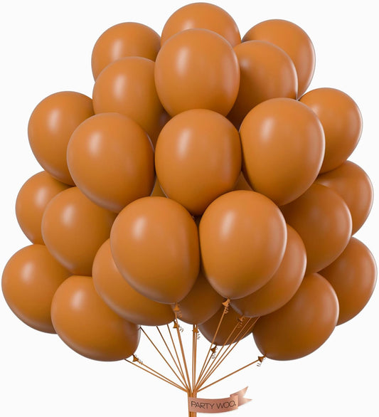 PartyWoo Light Brown Balloons 101 pcs 12 Inch Caramel Brown Tan Boho Neutral Balloons for Graduation Birthday Wedding Baby Shower Gender Reveal Forest Jungle Safari Party Decorations Brown-F10