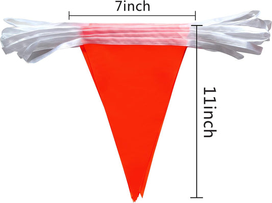 Consummate 100 Feet Red Blank Pennant Banners Flags String Hanging DIY Triangle Bunting Flags for Grand Opening,Kids Birthday,Party Decorations,60 PCS