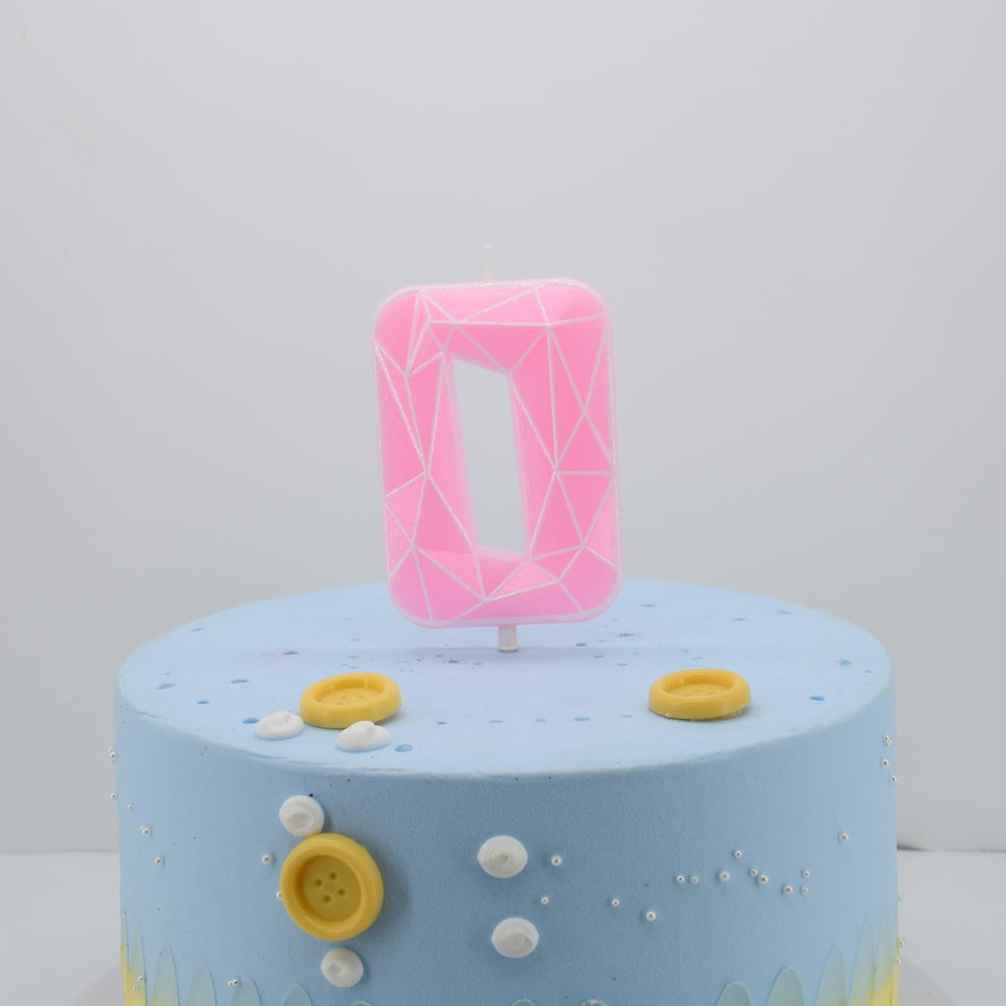 DERVENTA Birthday Candle Big Number 3D Macaron Pink 3.7 inch Party Celebration Anniversary Decoration Cake Topper 1 Piece (Number 0 Macaron Pink)