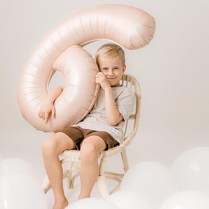 Light Brown 6 Balloon, Tan Number Balloons 40 Inch, 6th Balloons for Beige Birthday Decorations, Sandy Brown and Black Party Supplies 6 Birthday Balloon, Khaki Number 6 Balloon