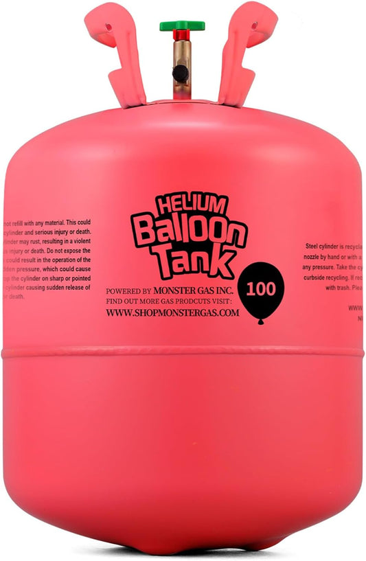 22L Helium Tank for Balloons at Home, Premium 99.99% Pure Helium Gas Kit, Inflates 100 9“Latex Balloons, Ideal for Birthdays, Weddings, Baby Showers (1-Pack)