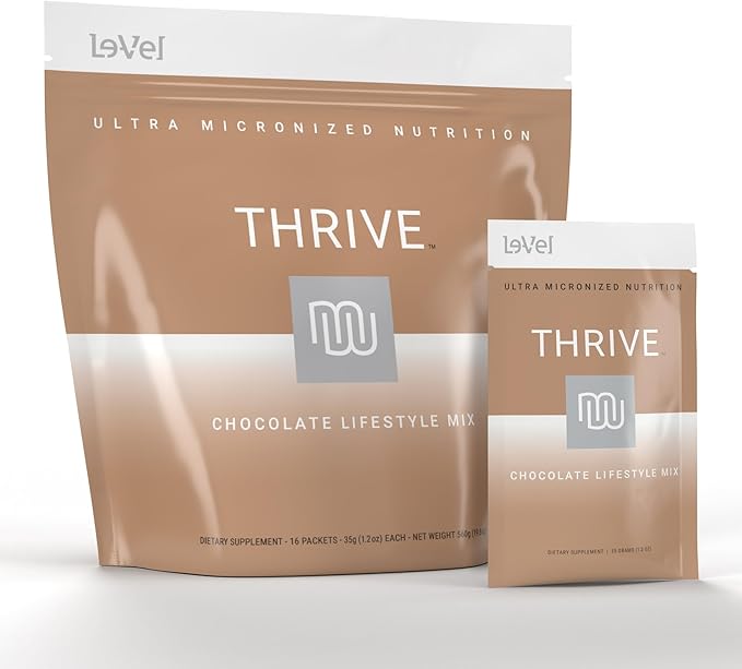 Thrive Protein Shake | 16 Packets (35g Each) | Gluten-Free, Pea Protein Blend, Probiotics, Fiber & Digestive Enzymes | Supports Lean Muscle (16 Packets (Single Servings), Chocolate)