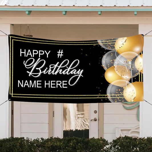 Personalized Happy Birthday Banner Customized With Name, Personalized Birthday Banner Customized Birthday Banner Indoor And Outdoor Birthday Banner Happy Birthday, Custom Birthday Banner #3