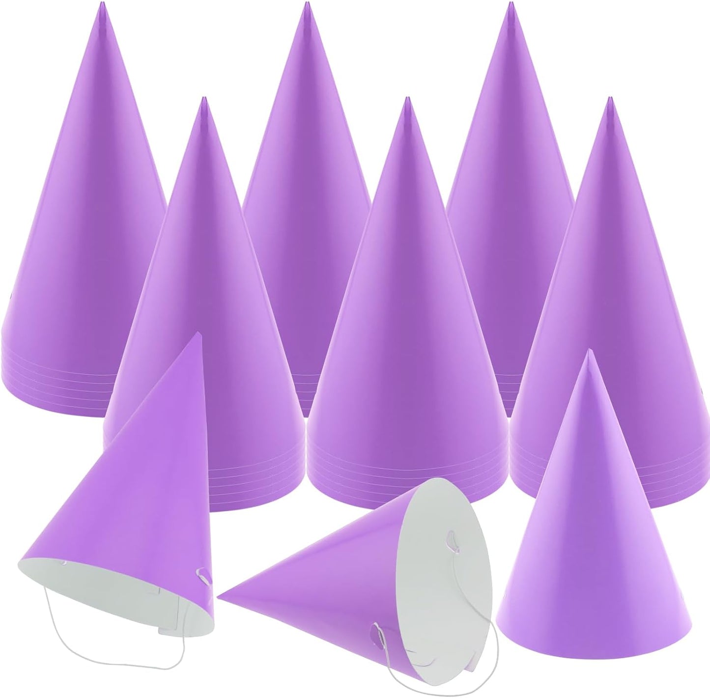 24 PCS Party Cone Hats DIY Birthday Paper Cone Hats for Kids and Adults Birthday, Baby Shower, Bridal Shower
