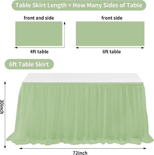 6FT Tulle Table Skirt for Teacher Desk Rectangular Ruffle Table Back to School Supplies for Kindergarten Preschool Middle School Classroom Decor, Pink 2