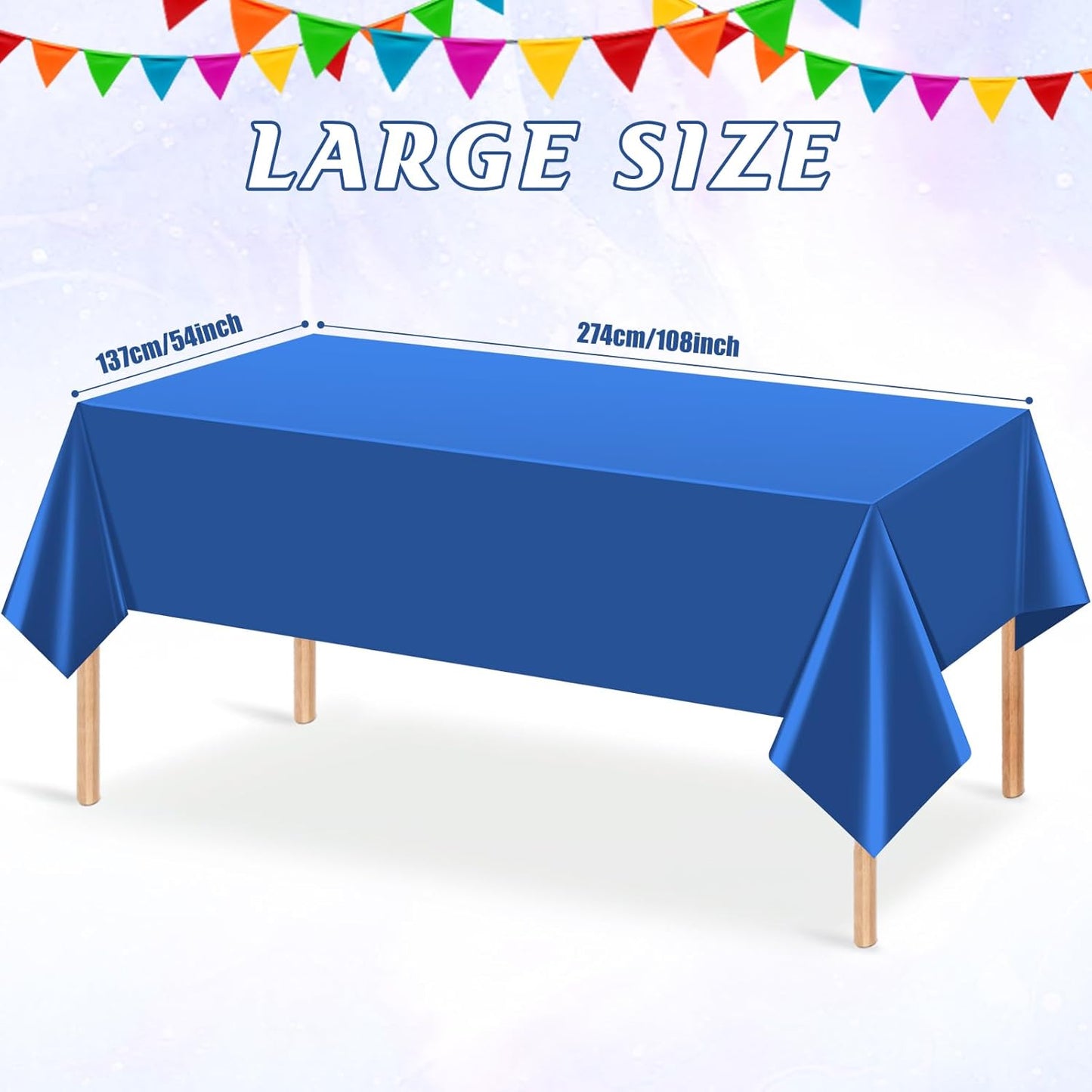 12Pcs Navy Blue Tablecloths,Disposable Plastic Tablecloth,Waterproof Dark Blue Rectangle Table Cover for Graduation Birthdays Weddings Anniversary Party Decorations,54 x 108 Inch