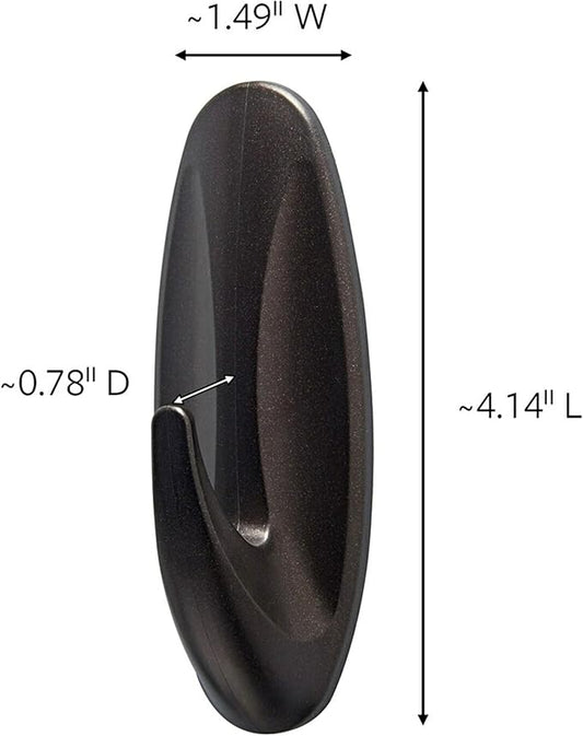 Command Outdoor Large Bronze Hooks, Holds up to 5 lb, 3 Hooks and 4 Command Strips, Damage Free Hanging Wall Hooks for Hanging Christmas Decorations with Weather Resistant Strips