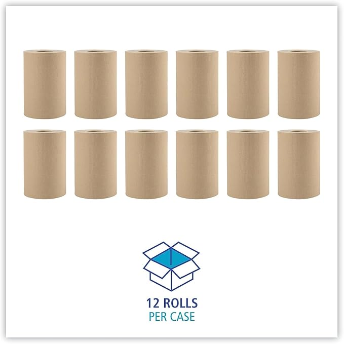 BWK6252 - Boardwalk Hardwound Paper Towels, 8 inches x 350 feet, 1-Ply Natural, 12 Rolls/Carton
