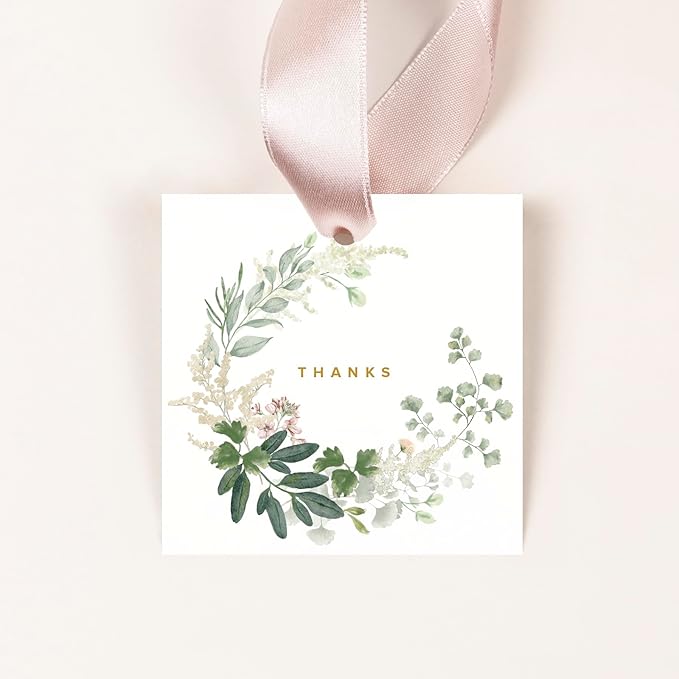 50-Pack Gold Gift Tags - Real Gold Foil, 2.5” x 2.5” | Elegant Holiday, Christmas, and Birthday Gift Tags | Personalized Labels for Presents | Women-Owned Business