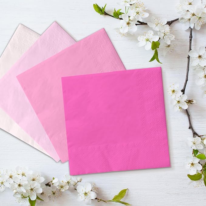 40pcs Light Pink Napkins - Pink Baby Shower Decorations, Disposable for Birthday, Wedding, Baby Showers